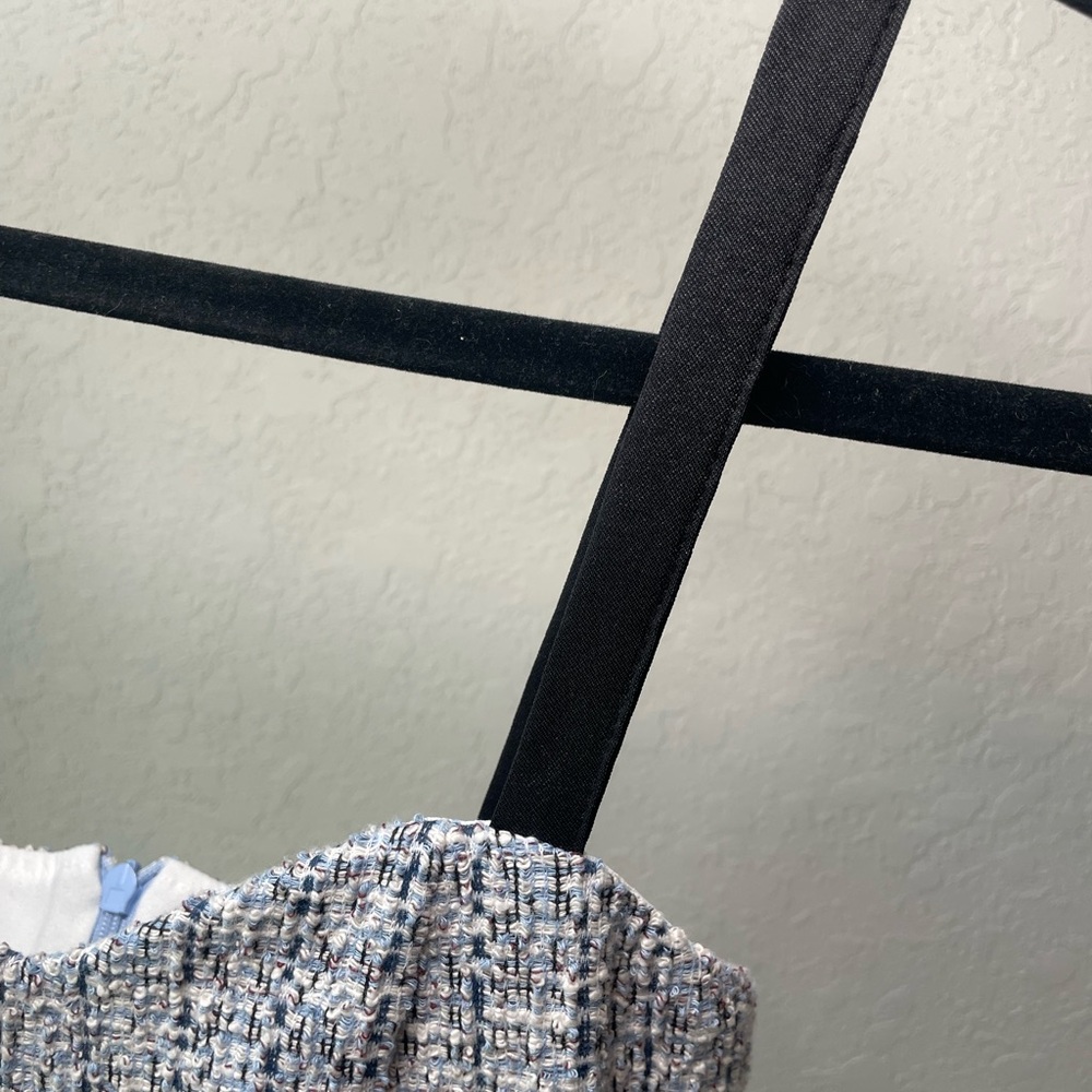 Zara Blue and White Tweed Camisole Top - Picture 7 of 8
